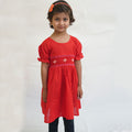 Handmade Smoking Frock Red