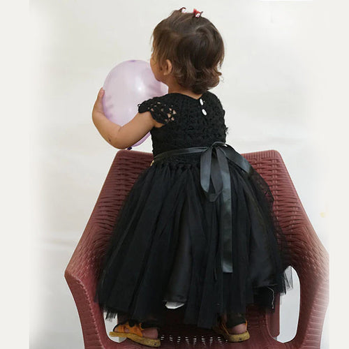 4 Layer Handmade Fairy Frock In Black
