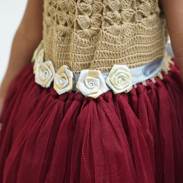 4 Layer Handmade Fairy Frock In Golden Style