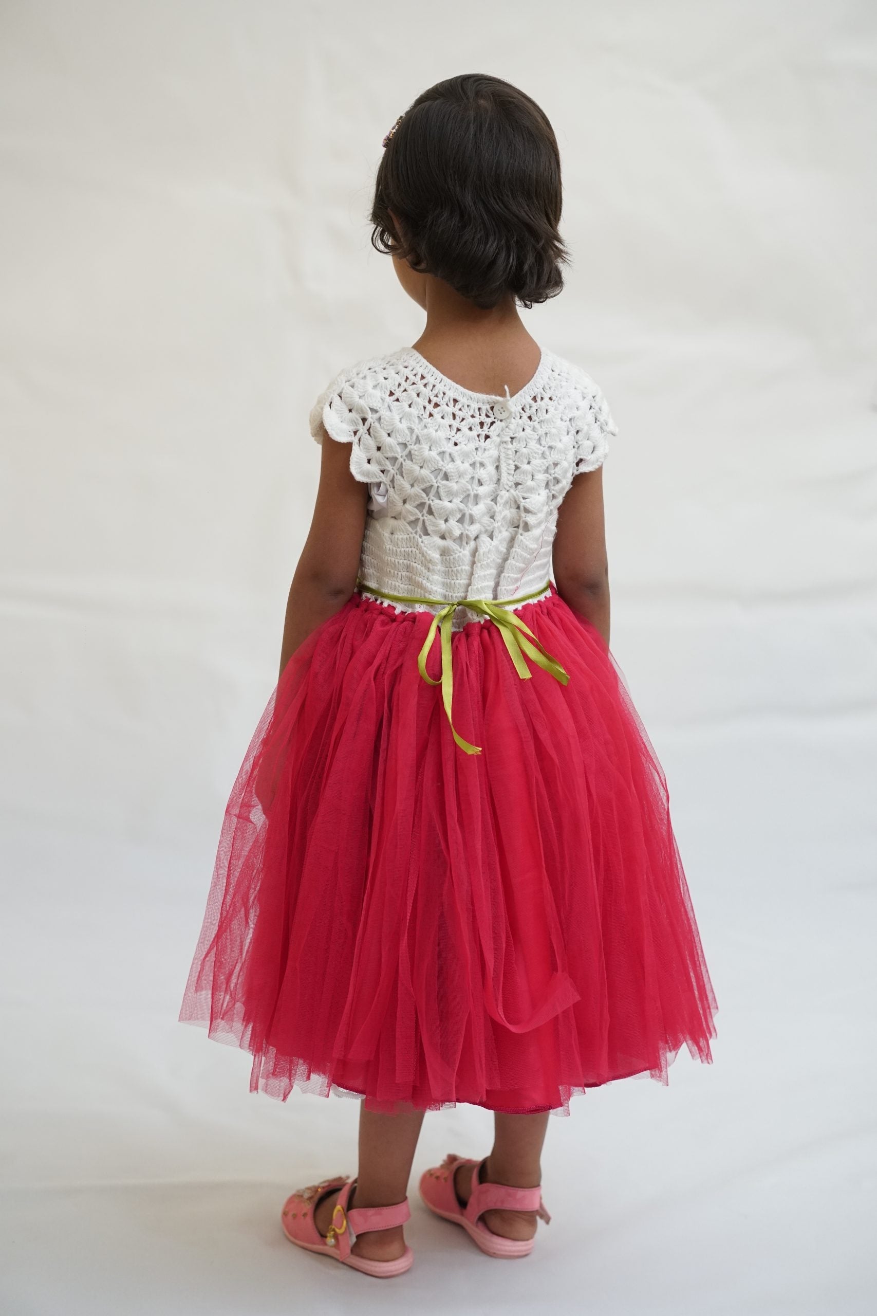 4 Layer Handmade Fairy Frock In Red Style