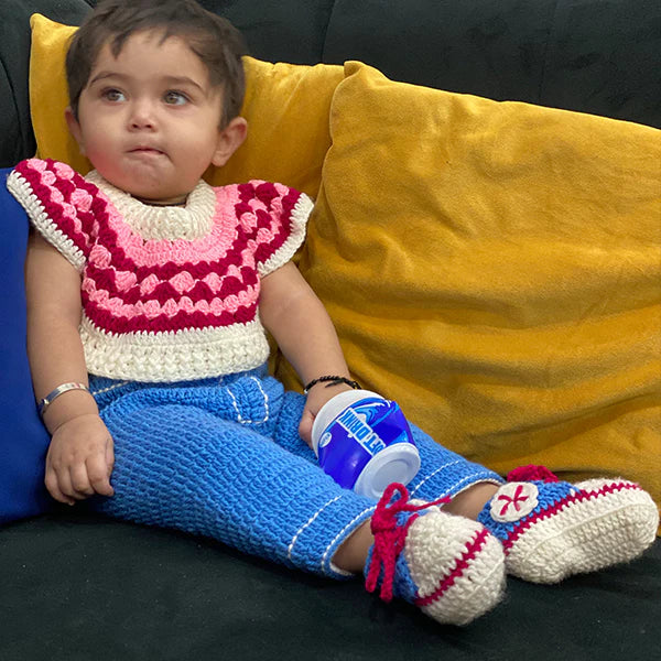 Handmade Baby Pent Cot style Set Blue (5 Piece Set)