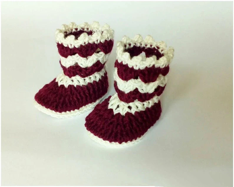 Handmade Baby Dress Mehroon (4 Piece Set)