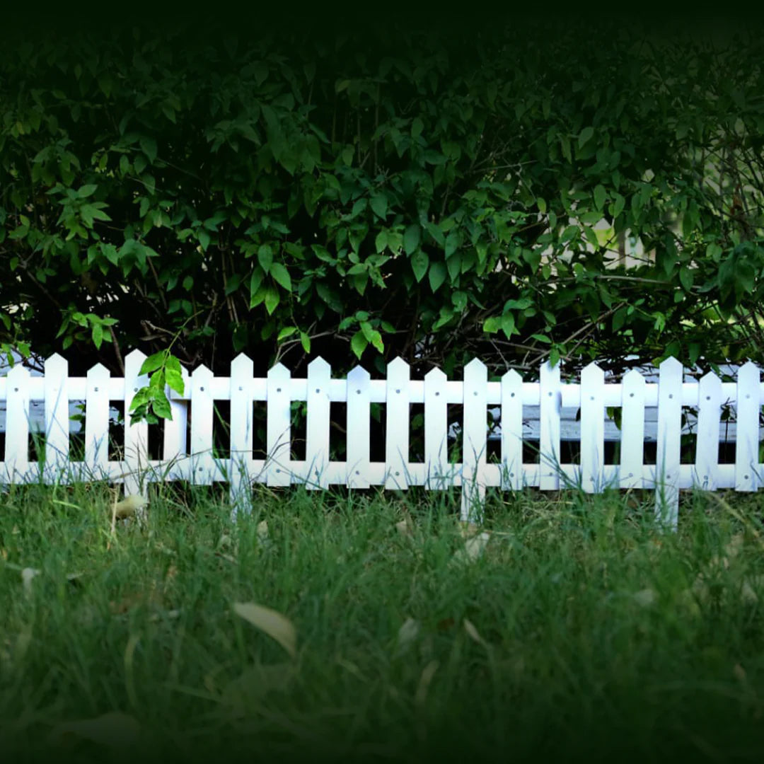 PVC Garden Fence for Lawn & Flowerbeds – Decorative Plastic Border for Garden Yard