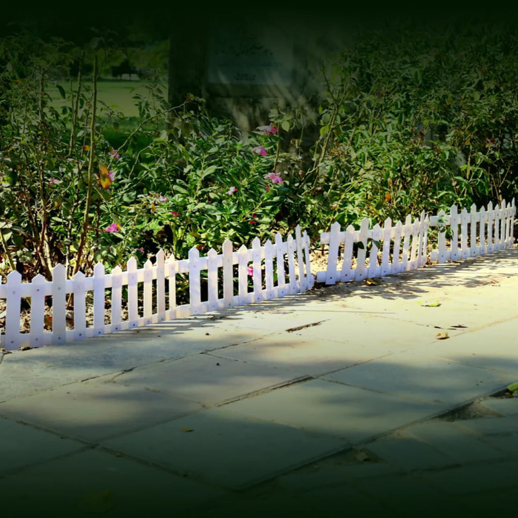 PVC Garden Fence for Lawn & Flowerbeds – Decorative Plastic Border for Garden Yard